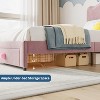 Upholstered Twin Bed Frame with Storage Drawer & Scallop Headboard, Princess Platform Bed Frames for Kids Girls, Wooden Slats Support - 4 of 4