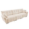3-Seater Textured Chenille Armrest Sofa with 2 Pillows and High-Rebound Cushions for Living Room - 4 of 4