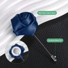 Unique Bargains Wedding Groom Boutonnieres Rose Flower Lapel Pins for Men 1 Pc - 2 of 4