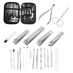 Unique Bargains Portable Nail Clipper Kit Silver Tone 22-piece Set - 1 of 4