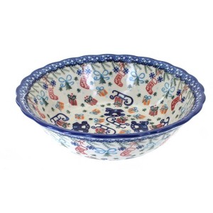 Blue Rose Polish Pottery 204 Vena Large Serving Bowl - 1 of 1