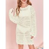 Girl Swimsuit Crochet Swim Cover Up Summer Bathing Suit Swimwear Knit Pullover Beach Dress - 2 of 4