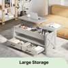 Greenstell Lift Top Coffee Table with Storage Drawers & Hidden Compartment, Multifunctional Living Room Table with Adjustable Height & Shelf - 4 of 4