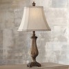 Regency Hill Traditional Table Lamp 25" High Old Oak Antique Petite Vase Beige Rectangular Shade for Living Room Family Bedroom Bedside - 2 of 4