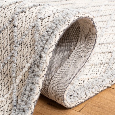Hand-Tufted Blue and Black Wool Square Area Rug, 6'x6'