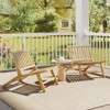 Tangkula Teak Wood Outdoor Reclining Chair Natural Mid Century Accent Chair w/ Backrest - 3 of 4