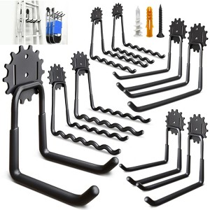 Munora 9-Piece Heavy Duty Garage Wall Hooks with Reinforced Solder Points - 5 Multi-Size Hooks, Hardware Included - 1 of 4