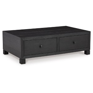 Foyland Coffee Table Black/Gray - Signature Design by Ashley: Rectangular, Vintage Style with Drawer Storage for Living Room - 1 of 4
