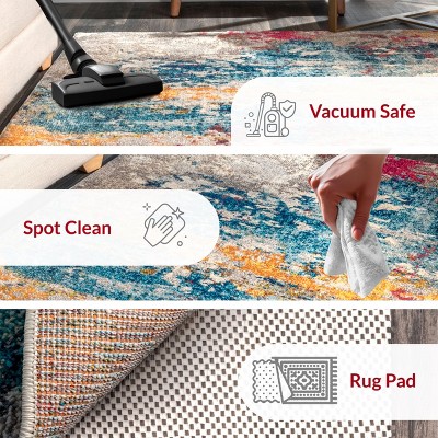 9' x 12' Multicolor Abstract Synthetic Area Rug