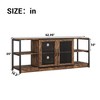 TV Stand-Industrial Entertainment Center with 2 Mesh Doors, Wood Rustic TV Console, 2 Tier Farmhouse TV Table for Living Room, Bedroom - 4 of 4