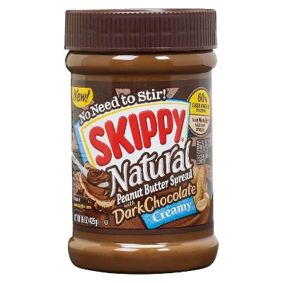 Skippy Natural Creamy Peanut Butter Spread w/ Dark Chocolate - 15oz