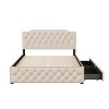 KTMBDW Queen Size Bed Frame Platform Bed with Fabric Upholstered Headboard and 2 sets of USB Ports on each side, No Box Spring Needed - 4 of 4