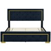 CAVINAS Queen Bed Frame with Pull Point Headboard and Queen Bed Metal Wire Frame at The Head and Foot of The Bed, Metal Feet, Velvet, beige - 3 of 4