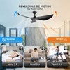 Sofucor Ceiling Fan No Lights 52 Inch Mordern Black Ceiling Fan Without Light with Remote for Indoor Farmhouse Bedroom Living Room Outdoor Patio Porch - 3 of 4