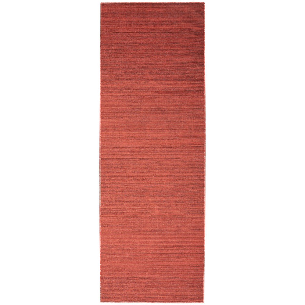 Photos - Doormat Nourison 2'x6' Machine Washable Modern Essentials Woven Runner Rug Red 