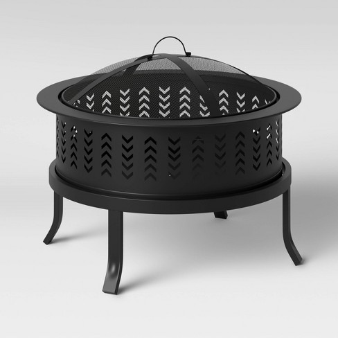 26 Chevron Outdoor Wood Burning Fire, Wood Burning Patio Fire Pit
