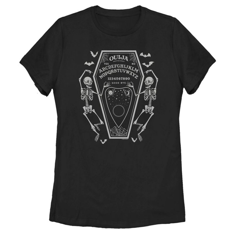 Women's Ouija Halloween Coffin T-Shirt, 1 of 5
