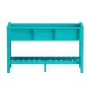 Raised Garden Bed with Shelf, Turquoise HDPE Elevated Planter Box for Outdoor Vegetables or Herbs - 2 of 4
