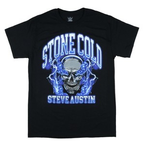 Seven Times Six WWE Shirt Men's Steve Austin Stone Cold Skull 3:16 Short Sleeve Graphic Tee Black - 1 of 4