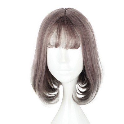 Unique Bargains Women Curly Human Hair Wigs 14" with Wig Cap 200g