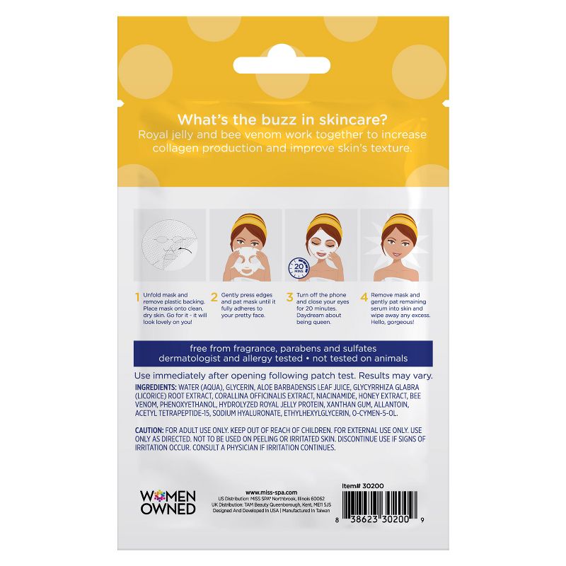 Miss Spa Bee Venom Face Mask Sheets - 0.88oz, 3 of 6