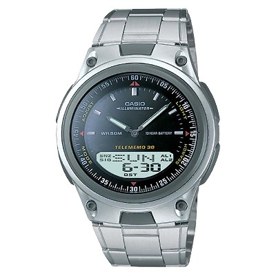 Casio Men's Square Face Ana-digi Watch - Silver (9) - Efa120d-1av : Target