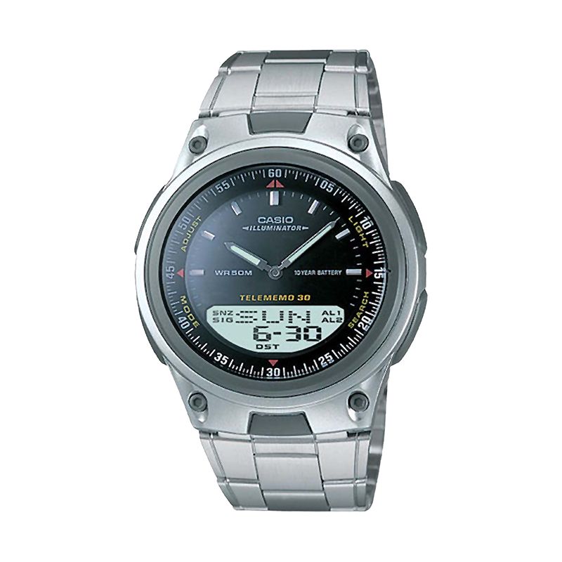 Men's Casio Analog and Digital Bracelet Watch - Black (AW80D-1AV), 1 of 4