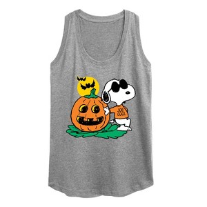Women's - Peanuts - Joe Cool Pumpkin Graphic Racerback Tank - 1 of 4