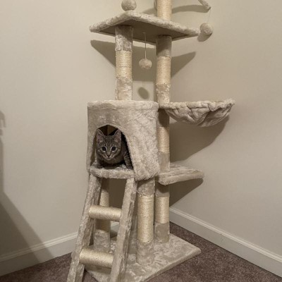 Costway 56'' Cat Tree Kitten Pet Play House Furniture Condo Scratching ...