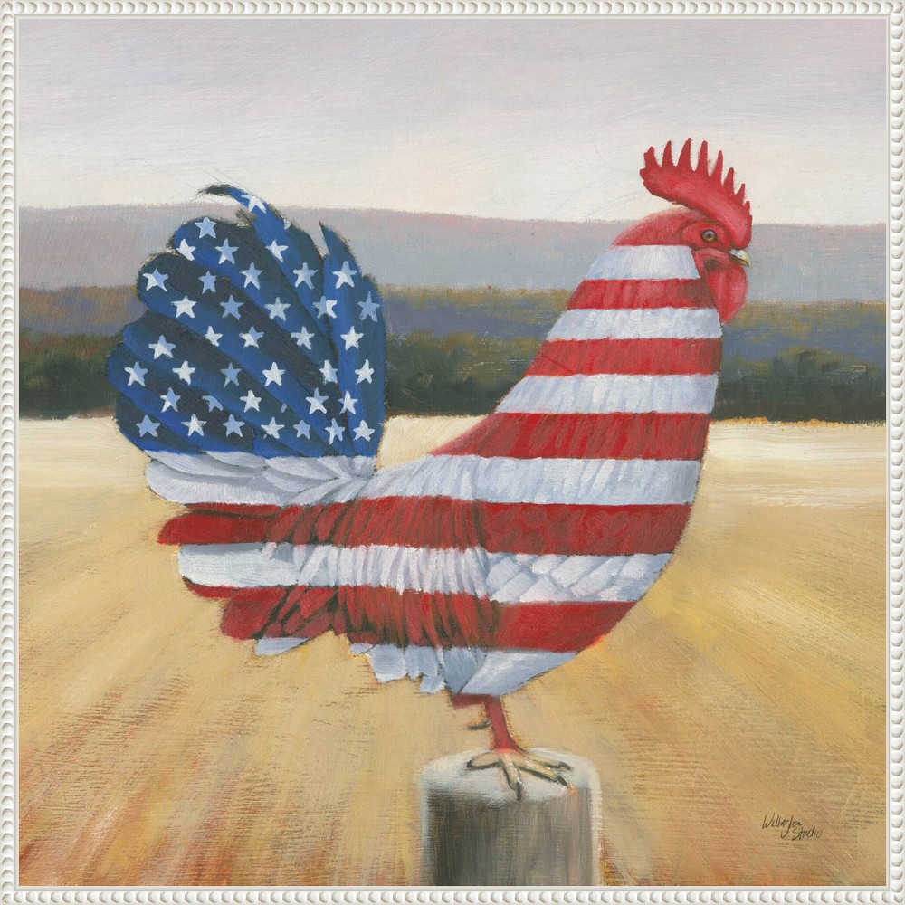 Photos - Other Decoration Amanti Art 30"x30" American Rooster by Wellington Studio Framed Canvas Wall Art Print