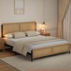 Full /Queen/King Size Bed Frame Complete w/ a Rattan Headboard and Footboard, Boho Queen Mattress Frame Eliminating The Need for a Box Spring - 4 of 4