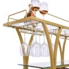44.09INCH,Bar Cart Kitchen Bar&Serving Cart for Home with Wheels 3 -Tier Storage Shelves,Golden - 4 of 4