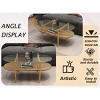 Kumasinova Oval Glass Coffee Table with Walnut Shelf,41" Mid-Century Center Table with Gold Frame,Two-Tier End Table for Living Room,Wood - 4 of 4