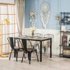 Nordlys Set of 4 Metal and Gray Wood Dining Chairs Modern Design Style Dining Room - 3 of 4