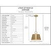 Urban Ambiance Luxury New Traditional Pendant 11.875''H x 12.375''W,  Brushed Bronze Finish,  Coronado Collection, UHP4253 - 3 of 4