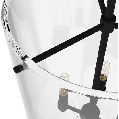 Sacha 14" Clear Glass and Nickel Pendant Light