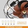 Sofucor 20" Caged Industrial Ceiling Fans with Lights and Remote Flush Mount Bladeless Low Profile Small Farmhouse Ceiling Fan 6 Speed Reversible - 3 of 4