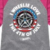 Girls' - Hot Wheels - I Wheelie Love 4th of July Shirt Tail Raglan Graphic T-shirt - 2 of 3