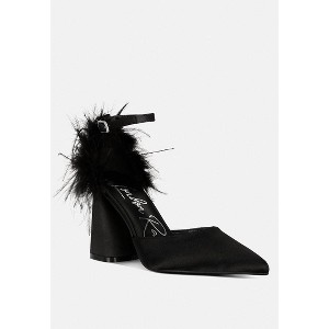 Palmetta Fur Detail Block Heel Sandals - 1 of 4