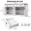 63" Fluted Sideboard Buffet Cabinet with 4 Doors and 3 Drawers, Modern Kitchen Storage Console Table for Dining Room, Living Room, Entryway - 3 of 4
