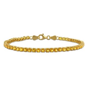EVERLY JEWELRY | Yellow Plated Sterling Silver 4 1/10 CT TGW Madeira Citrine Bracelet With Chain, 7.25-inch - 1 of 4