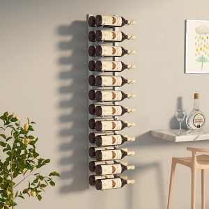 vidaXL Wall Mounted Wine Rack for 24 Bottles White Iron - 1 of 4