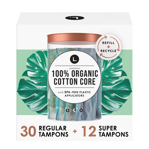 L . Organic Cotton Full Size Multipack Refill Tampons - - 42ct : Target