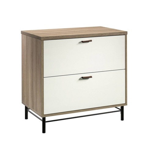 2 Drawer Iron City Lateral File Cabinet Checked Oak - Sauder