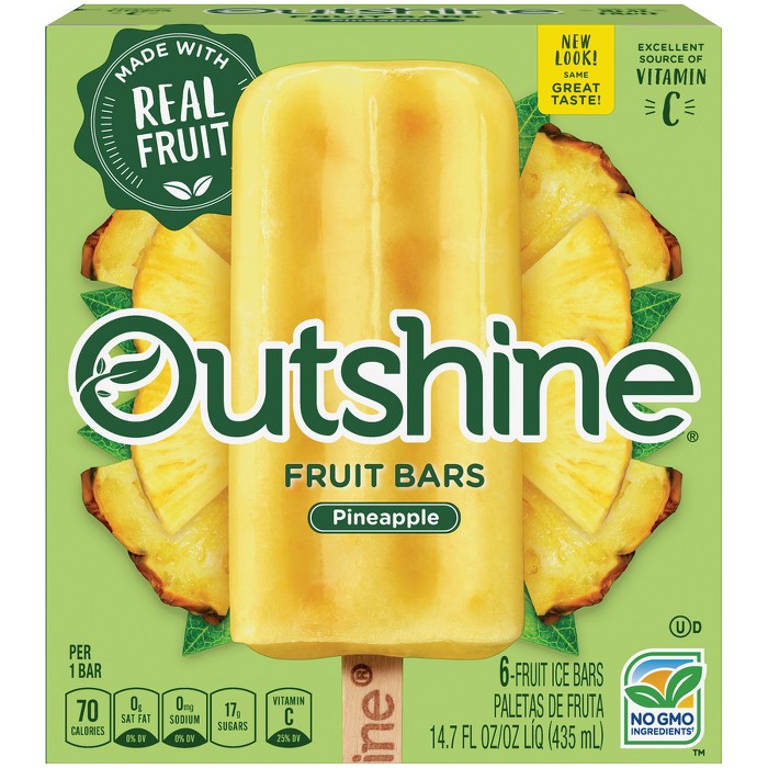 Outshine Pineapple Frozen Fruit Bar 6ct Target