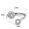 Slickblue Women's Stainless Steel Ring, Circle End Cuff, Clear Crystal Stones, Trendy Style, Size 5-8 - 2 of 4