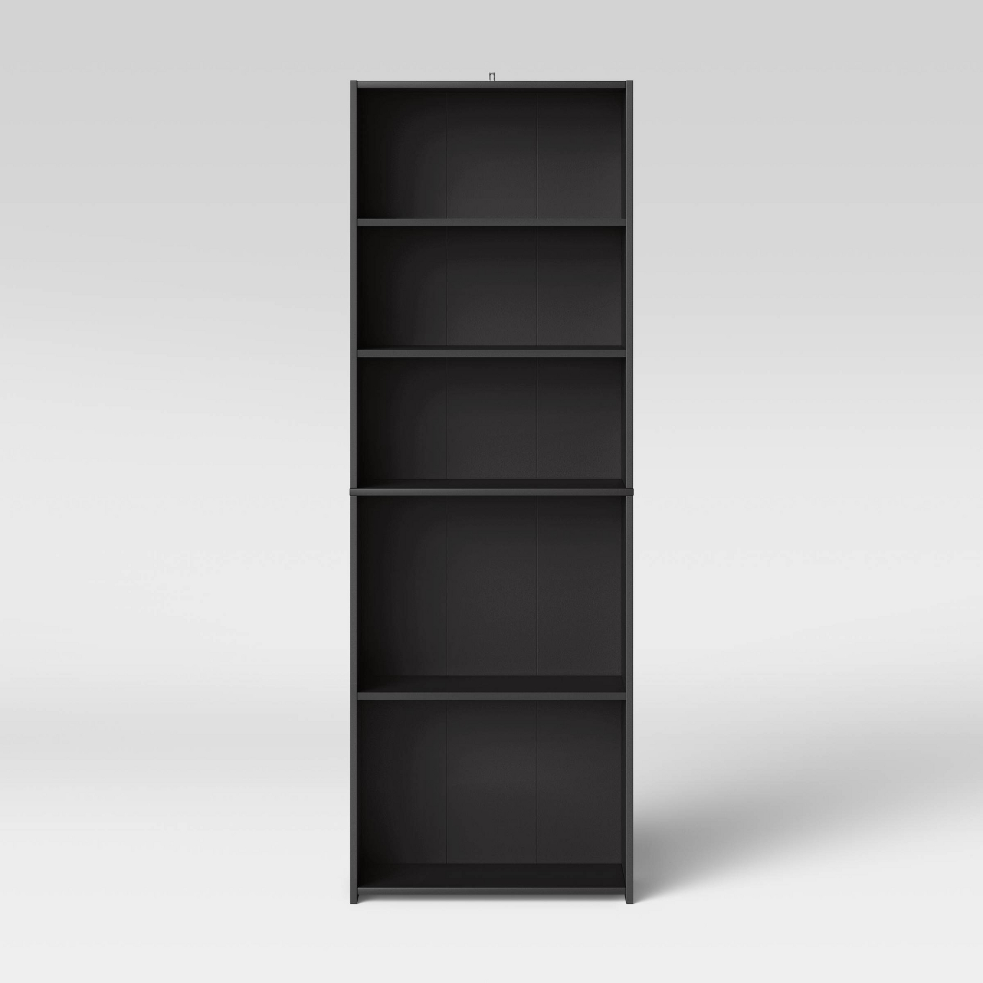 5 Shelf Dorm Bookcase Black - Room Essentials: Adjustable, Open Storage, Modern Style,Tall
