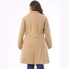 Agnes Orinda Women's Plus Size Winter Notched Lapel Double Breasted Pockets Long Overcoats - 4 of 4