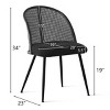 Mesh Rattan Boucle Dining Chairs Set of 4,Cane Backrest Dining Chairs with Metal Base,Armless Mesh Cane Back Side Chairs with Metal Legs-The Pop Home - 4 of 4