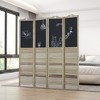 NicBex 4-Panel Room Divider Folding Privacy Screen with Black Boards & Wood Legs Partition for Home & Office - 2 of 4
